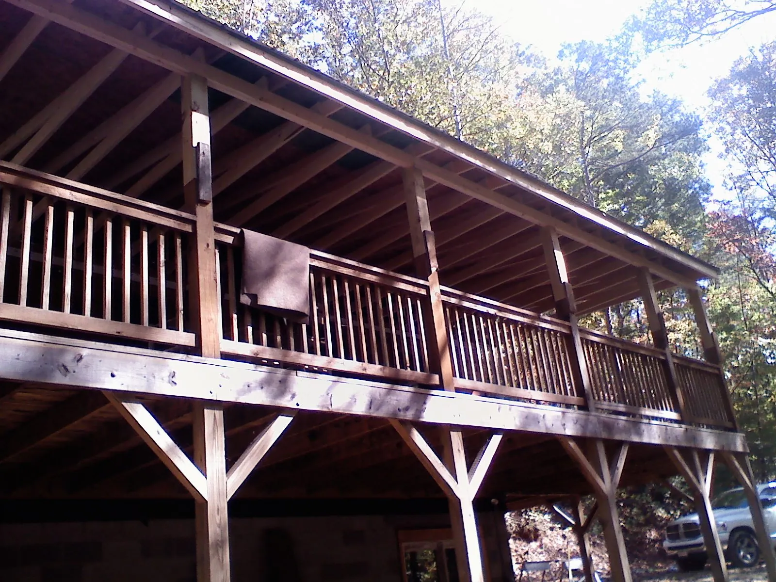 Timber framing under a new elevated porch and deck — Roof Leak Repair in Tarpon Springs by Roofing Brothers